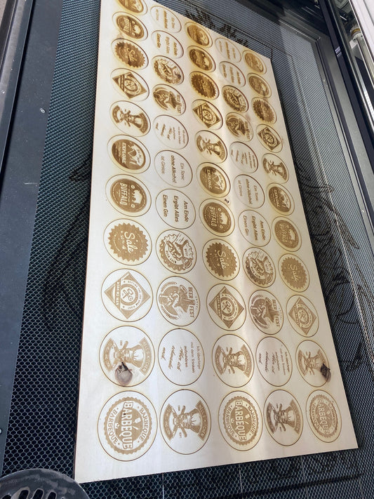 11 Bierdeckel aus 4mm Holz