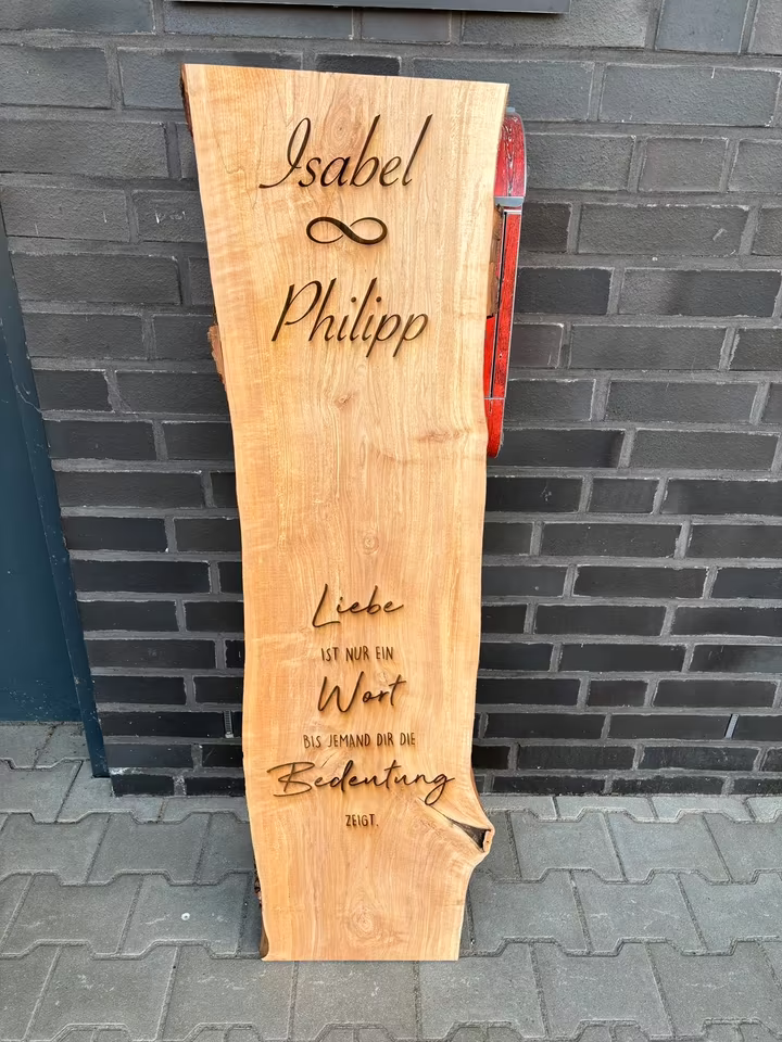 Holzbohle Hochzeit Hochzeitsgeschenk Deko Geschenk
