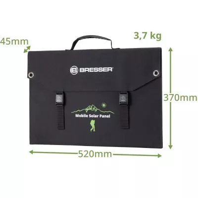 BRESSER Mobiles Solar-Ladegerät 90 Watt mit USB- u. DC-Anschluss