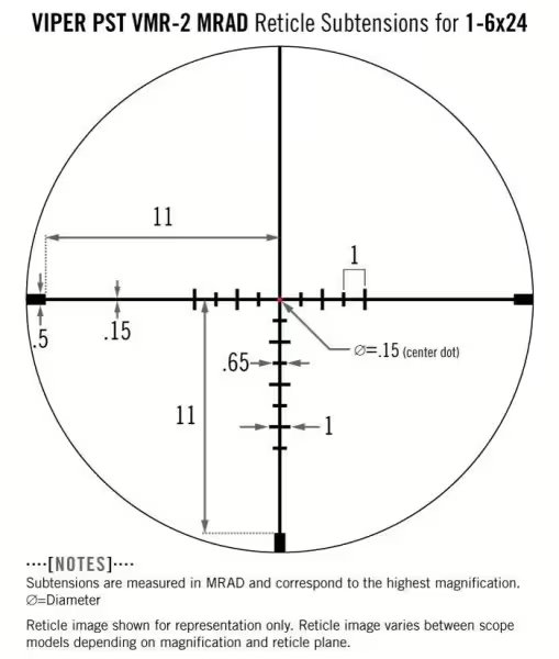 Vortex Viper PST Gen II 1-6x24 VMR-2 MRAD