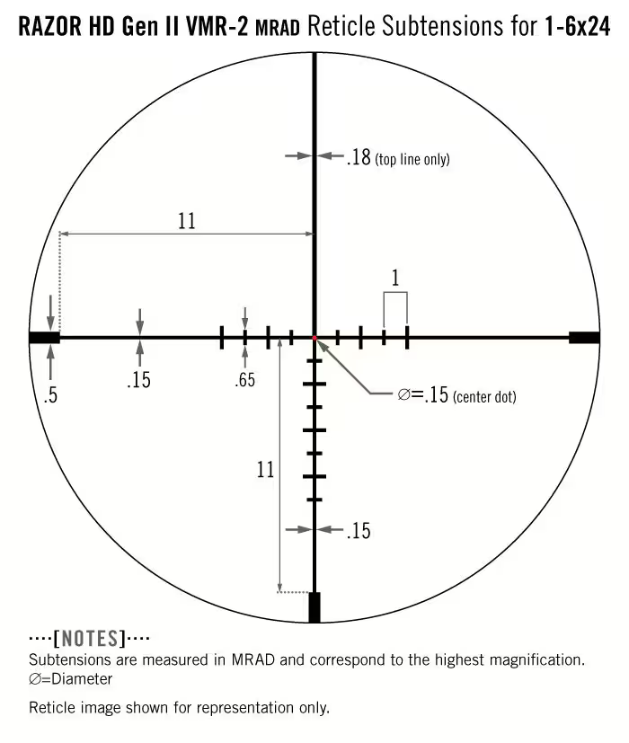 Vortex Razor HD Gen II-E 1-6x24 VMR-2 MRAD