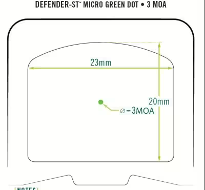 Vortex Defender ST Green Dot 3 MOA