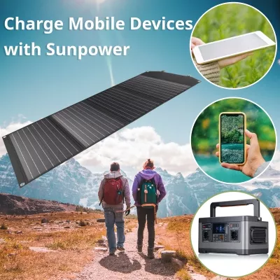BRESSER Mobiles Solar-Ladegerät 120 Watt mit USB- u. DC-Anschluss