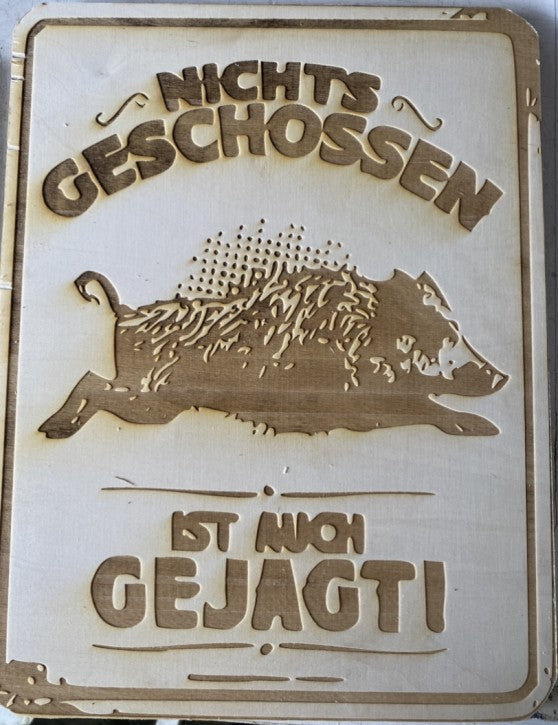 Brot Schneidebrett Motiv Nichts Geschossen ist auch gejagt