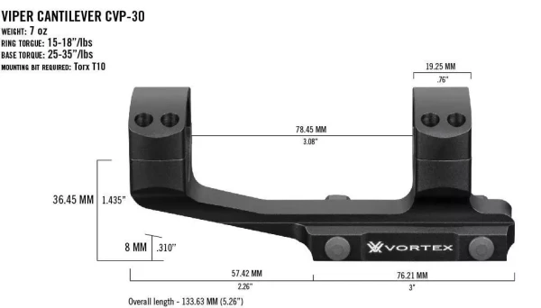 Vortex Pro Extended Cantilever Mount 30mm