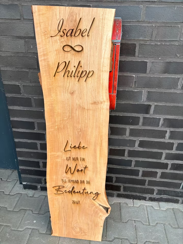 Holzbohle Hochzeit Hochzeitsgeschenk Deko Geschenk
