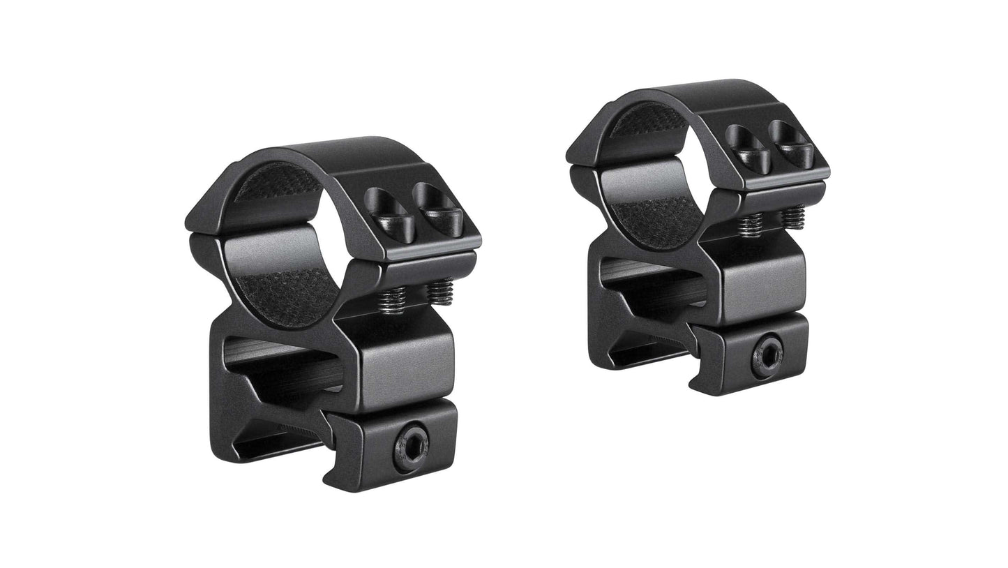 Hawke 1" 2 Piece Match Mount 'Quick Peep' (Weaver Rail) Matt Black - Hoch