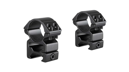 Hawke 1" 2 Piece Match Mount 'Quick Peep' (Weaver Rail) Matt Black - Hoch