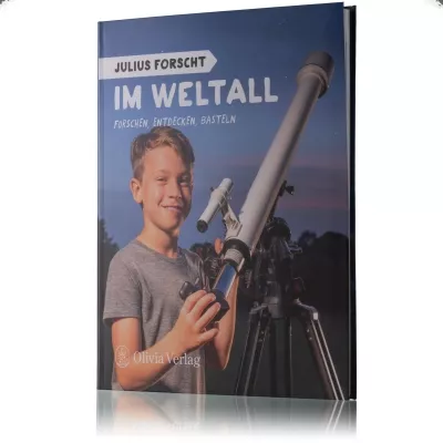 BRESSER Classic 60/900 AZ Linsenteleskop mit Buch ''Julius forscht im Weltall''